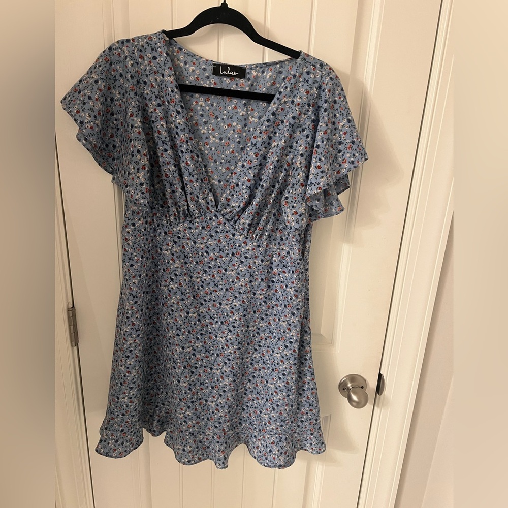 Lulu's Blue Floral Mini Dress